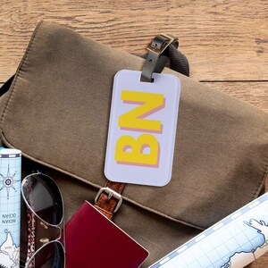 Custom Monogram Luggage Tag Personalized Acrylic Suitcase ID Travel Accessory Gift for Him Her Wanderlust Wedding Favor and Backpack Tag