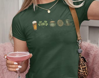 Womens St Patricks Day Baby Tee, St Patricks Tee Baby, St Patricks Baby Tee, St Patricks Day Crop Top, Y2k St Patricks Day T Shirt