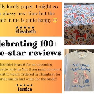a t - shirt with the words celebrating 100 and five star review