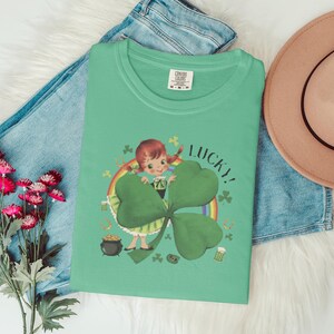 Lucky Shamrock T-Shirt, St. Patrick's Day Graphic Tee, Irish Clover Shirt, Cute Leprechaun Top, Holiday Celebration Outfit, Festive Apparel