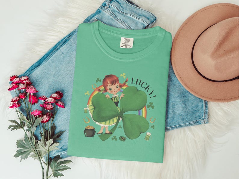Lucky Shamrock T-Shirt, St. Patrick's Day Graphic Tee, Irish Clover Shirt, Cute Leprechaun Top, Holiday Celebration Outfit, Festive Apparel
