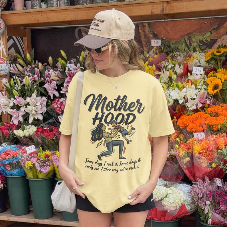 Motherhood Funny Graphic T-Shirt, Motherhood Quote Tee, Casual Outfit for Moms, Trendy Mom Shirt, Mother's Day Gift Idea