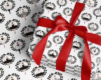Nutcracker Ballet Xmas Wrapping Paper Black Nutcracker Ballerina Gift Wrap Holiday Wrapping Paper Roll Christmas Nutcracker Decor