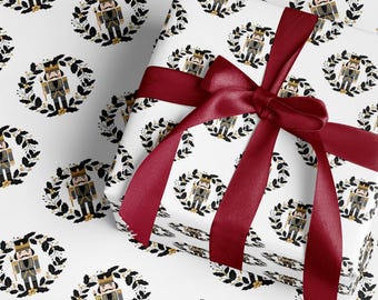 Black Nutcracker Gift Wrapping Paper Roll Nutcracker Ballet Xmas Gift Wrap Nutcracker Christmas Holiday Wrapping Classic Christmas Decor