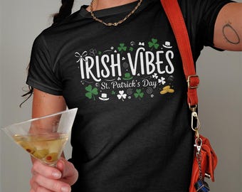 St Patricks Day Baby Tee Irish Vibes St Patricks Day Green Tshirts St Patricks Day Crop Top Cute St Patricks Day Shirts