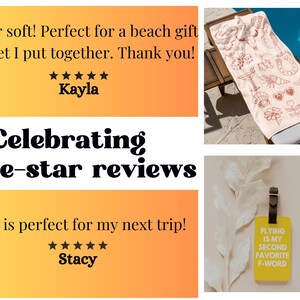 a collage of photos with text describing five star review