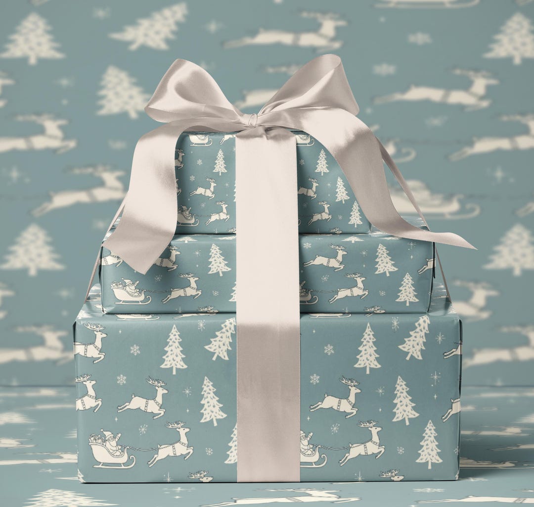 Carta Regalo Blu Con Stelle Bianche – Rotolo 12 M X 44 Cm, 100% Riciclabile, Effetto Metallizzato