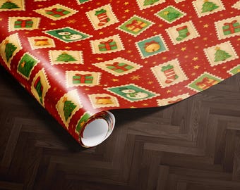 Niedliches Weihnachtsverpackungspapierrolle Weihnachtsgeschenkpapiere Feiertagsverpackung Weihnachtsmannpapier-Weihnachtsgeschenke Geschenkverpackung