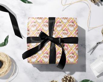 Rosa Weihnachtsmann-Weihnachtsgeschenkpapierrolle Niedliche Weihnachtsgeschenkverpackung Urlaub Verpackung Weihnachtsgeschenke Weihnachtspapiere Geschenkverpackung