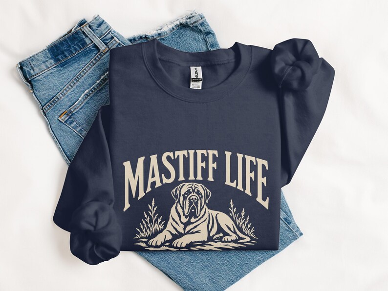 English Mastiff Dog Mastiff Lover Gift Dog Owner Apparel Gentle Giant Dog Tee Mastiff Mom Present Mastiff Dad Apparel Old English Mastiff Navy