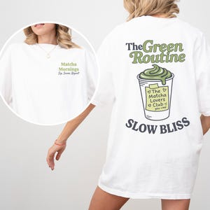 Comfort Colors Matcha Green Tea Shirt Iced Latte Graphic Tee for Matcha Lover Gift for Her Uji Powder Tea Cute Aesthetic T-Shirt