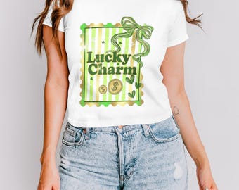 Dames St Patricks Day-babyshirt, St Patricks-T-shirt Baby, St Patricks Baby-T-shirt, St. Patrick's Day-croptop, Y2k St. Patrick's Day-T-shirt
