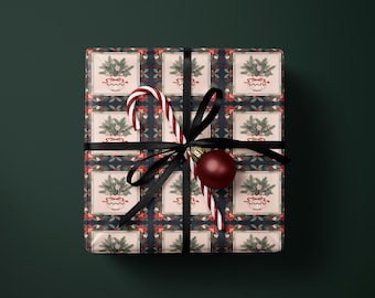 Vintage Christmas Papers Xmas Wrapping Paper Roll Festive Gift Wrap Santa Wrapping Paper Holiday Wrap Paper Gift Wrapping