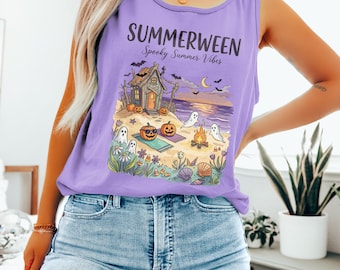 Summerween Shirt Spooky Summer Vibes Halloween In July Hot Ghoul Summerween Ghost Beach Whimsigoth Pastel Goth Funny Spooky Season Summer