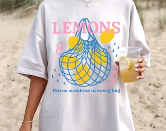 Lemon Shirt Comfort Colors Fruit Tshirt Amalfi Lemons Tee Summer Vibes Shirt Cottagecore Clothing Gift For Her Farmers Market Beach Top