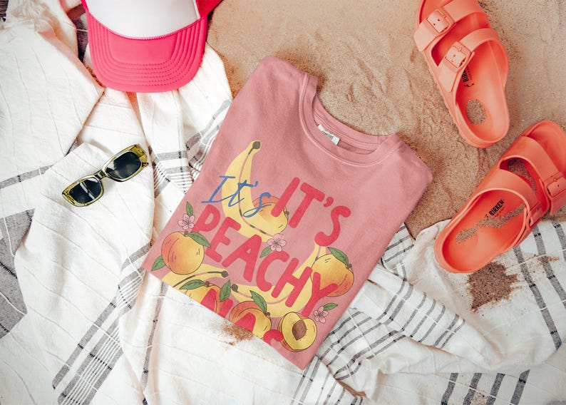 Its Peachy T-Shirt, Graphic Tee, Summer Top, Casual Beach Shirt, Fun Fruit Design, Vacation Wear, Unisex Clothing Gift