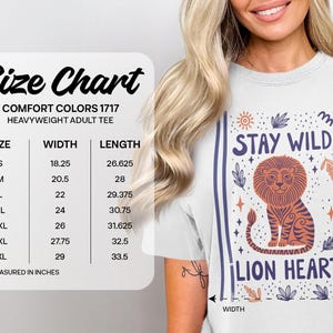 Stay Wild Lion Heart T Shirt, Graphic Lion Tee, Animal Lover Shirt, Inspirational Quote Shirt, Unisex Tee, Size Chart Included