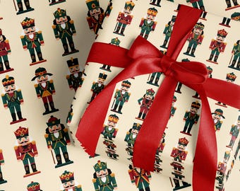 Nutcracker Ballet Xmas Wrapping Paper Nutcracker Gift Wrap Holiday Gift Wrapping Paper Christmas Nutcracker Festive Gift Wrap Roll