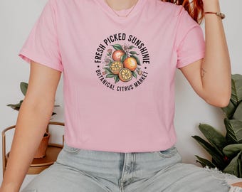 Fruit Shirt Botanical Citrus Tee with Lemon Orange Graphic for Gardeners Coquette Summer Gift for Her Comfort Colors