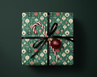 Carta Da Regalo Natalizia Vintage, Set Da 6 Fogli 70x50 Cm Con 9 Etichette E 10m Di Nastro, Design Con Babbo Natale, Alberi E Fiocchi Di Neve, In Carta Kraft - 6