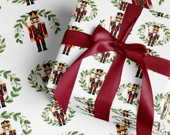Nutcracker Ballet Christmas Wrapping Paper Roll Classic Nutcracker Gift Wrap Holiday Gift Wrapping Paper Christmas Decor