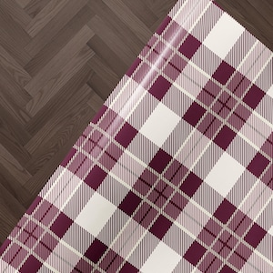 Luxury Burgundy Plaid Wrapping Paper Roll Classic Tartan Christmas Gift Wrap Sheets Festive Holiday Packaging Retro Pretty Xmas Paper