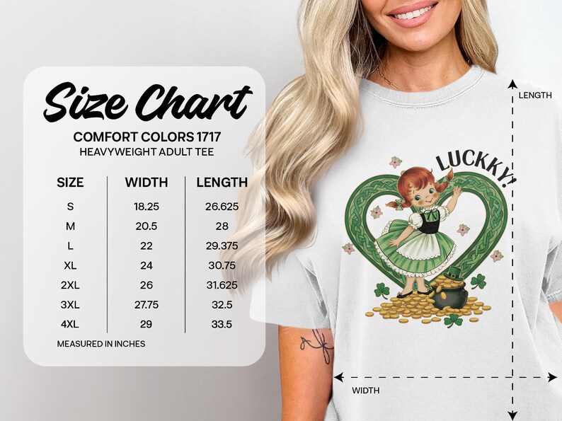 Lucky Irish Girl Graphic Tee, St. Patrick's Day Shirt, Retro Clover Design, Cute Green Heart, Women's T-Shirt Gift Idea