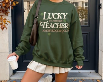Lucky Teacher T-Shirt, St Patricks Teacher Sweatshirt, Shamrock Teacher, Retro Teacher Shirt, Gift for Teacher, Saint Patricks Day T-Shirt