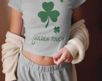 Womens St Patricks Day Baby Tee, St Patricks Baby Tee, St Patricks Day Crop Top, Girls St Patricks Day Shirt, Cute St Patricks Day T-Shirts