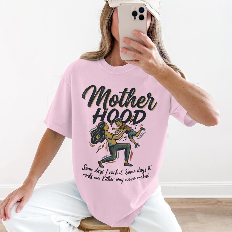 Motherhood T-Shirt, Funny Mom Shirt, Some Days I Rock It Tee, Motherhood Rocks Shirt, Graphic Tee for Moms, Mother's Day Gift