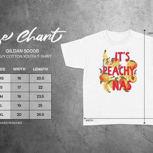 Youth T-shirt It's Peachy Kids Graphic Tee Cute Summer Shirt, Fun Fruit Design Children's Clothing, Casual and Comfortable