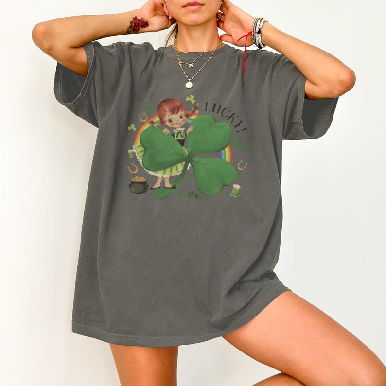 Lucky Clover Shirt, Cute St. Patrick's Day Shirt, Shamrock T-Shirt, Irish Pride Tee, Rainbow Graphic Tee, Lucky Graphic Shirt