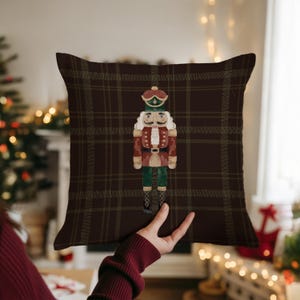 Nutcracker Holiday Pillow, Christmas Pillowcase, Christmas Decor, Farmhouse Christmas, Couch Pillow, Throw Pillow, Housewarming Gift