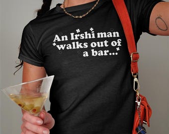 An Irish Man Walks Out of a Bar Baby Tee St Patricks Day Crop Top Funny Shamrock Shirt Y2K Lucky Irish Outfit Gift