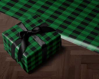 Grün kariertes Geschenkpapier Tartan Geschenkverpackung Rolle Urlaub Geschenkpapier Weihnachtsgeschenkverpackung Festliche Geschenkverpackung Weihnachten