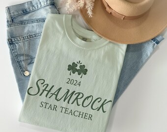 Shamrock Star Teacher 2024 Shirt, St Patricks Teacher Shirt, Lucky Teacher Shirt, St Pattys Shirt, Irish Teacher Shirt, Teacher Gift