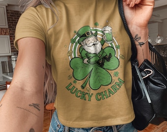 Womens St Patricks Day Baby Tee, St Patricks Tee Baby, St Patricks Baby Tee, Lucky Charm St Patricks Day Crop Top, Y2k St Patricks T-Shirt