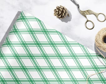 Grün kariertes Geschenkpapier Rolle Tartan Geschenkverpackung Urlaub Verpackung Spaß Weihnachten Geschenkverpackung Weihnachten Luxus Festliche Geschenkverpackung Retro Muster