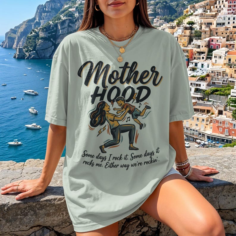 Motherhood Shirt, Funny Mom Gift, Casual Graphic Tee, Summer Beach Wear, Cute Women Tops, Cool Mom Outfit, Comfy Daily T-Shirt