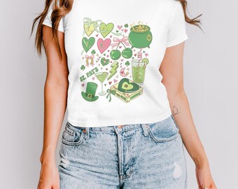 Womens St Patricks Day Baby Tee, St Patricks Tee Baby, St Patricks Baby Tee, St Patricks Day Lucky Tshirts, Cute St Patricks Day Shirts