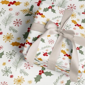 Retro Christmas Gift Wrap Paper Roll Green Red Xmas Holiday Wrapping Paper Christmas Decoration Festive Gift Packaging Gift Wrap
