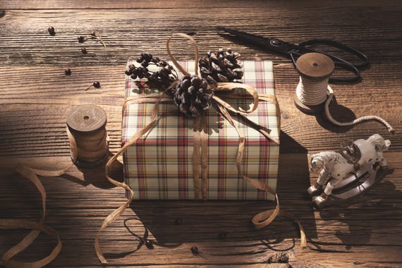 Plaid Wrapping Paper Tartan Gift Wrap Roll Festive Holiday Wrapping Xmas Gift Wrap Pretty Retro Luxury Wrapping Paper Christmas