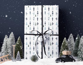 Nutcracker Ballet Xmas Wrapping Paper Roll Nutcracker Theme Ballerina Gift Wrap Classic Christmas Gift Wrapping Paper Holiday Decor