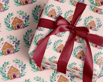 Pink Christmas Wrapping Paper Roll Cute Festive Gift Wrap Holiday Wrapping Christmas Present Classic Christmas Gift Wrapping Paper