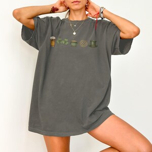 Saint Patricks Day Shirt, Irish Icons Graphic Tee, Holiday Party Shirt, Oversized T-shirt, Fun Festival Wear, Irish Pride Apparel
