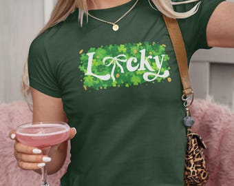 Lucky Shamrock Baby Tee Y2K St Patricks Day Crop Top Green Irish Outfit Cute Womens Festival Shirt Gift