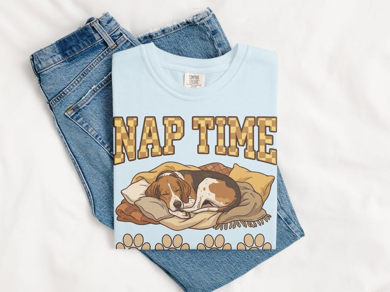 Nap Time Dog Graphic T Shirt, Cute Sleeping Dog Tee, Cozy Dog Lover Shirt, Adorable Pet Nap Design, Casual Animal Print Top