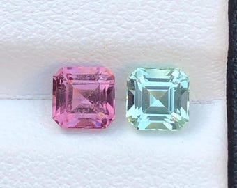 1.45ct Pink & Green Tourmaline Pair – Natural Loose Gemstone - Afghanistan – Jewelry Making, Collector Gem