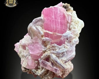 82ct | Unique Pink Tourmaline Crystal Cluster Specimen | Paprok Afghanistan Rare