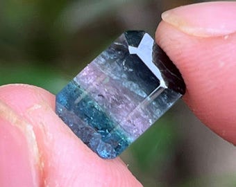 4.45ct | Multi-Color Tourmaline Faceted -Afghanistan - Featuring Black, Pink , Blue , Green Loose Gemstone Natural - Gift
